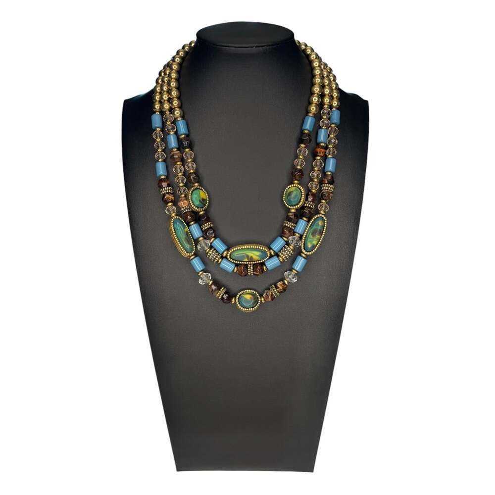 Vintage CHICO'S Signed MULTI-STRAND SOUTHWEST STYLE Necklace 19” to 21” Long